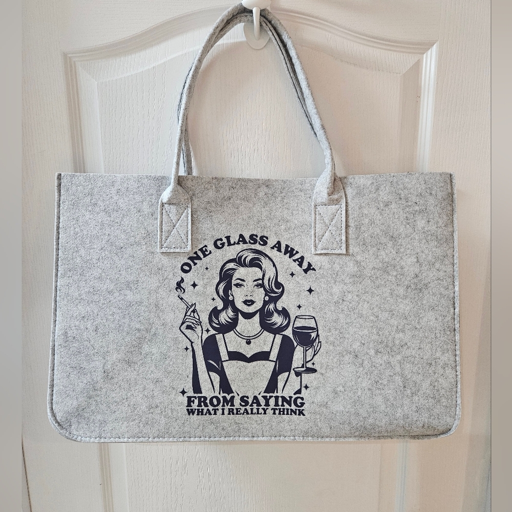 Large Thick Felt Graphic Tote